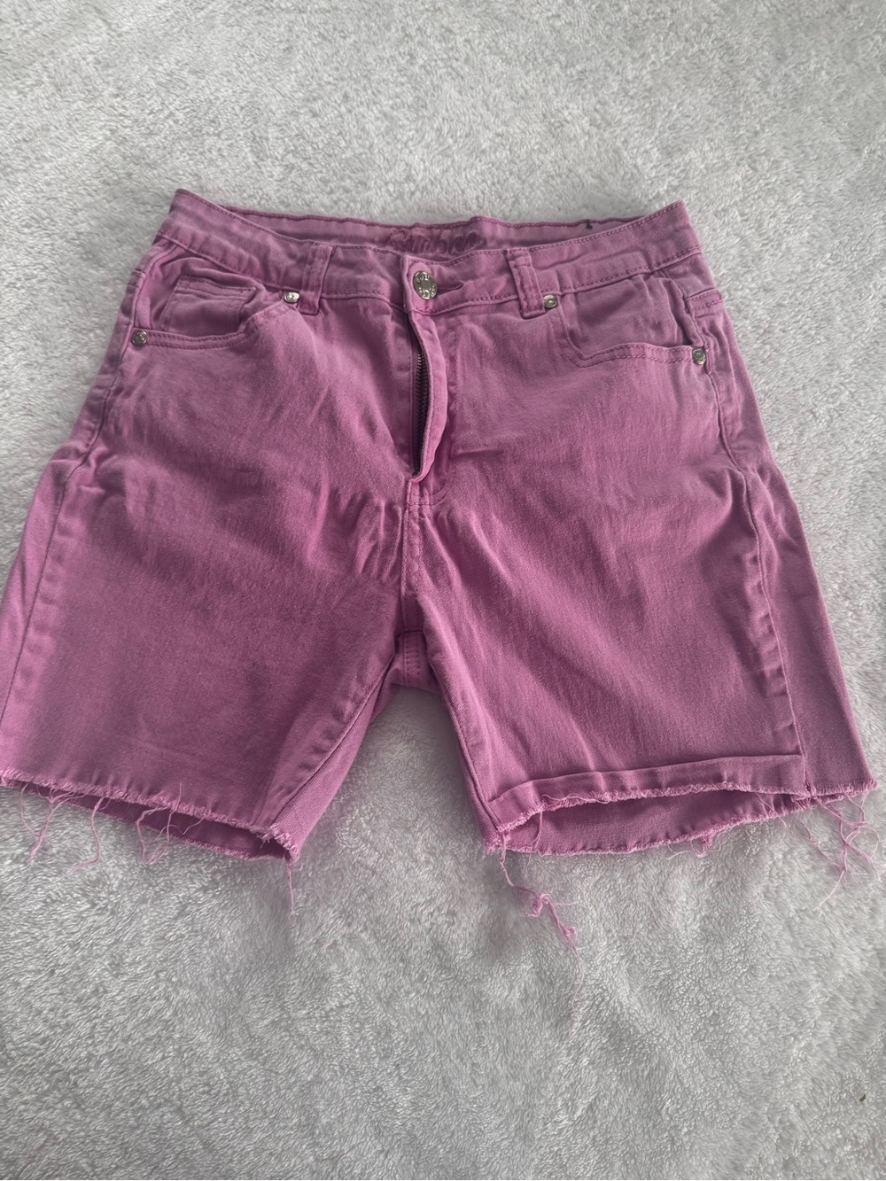 Women’s Pink High-Waist Denim Shorts